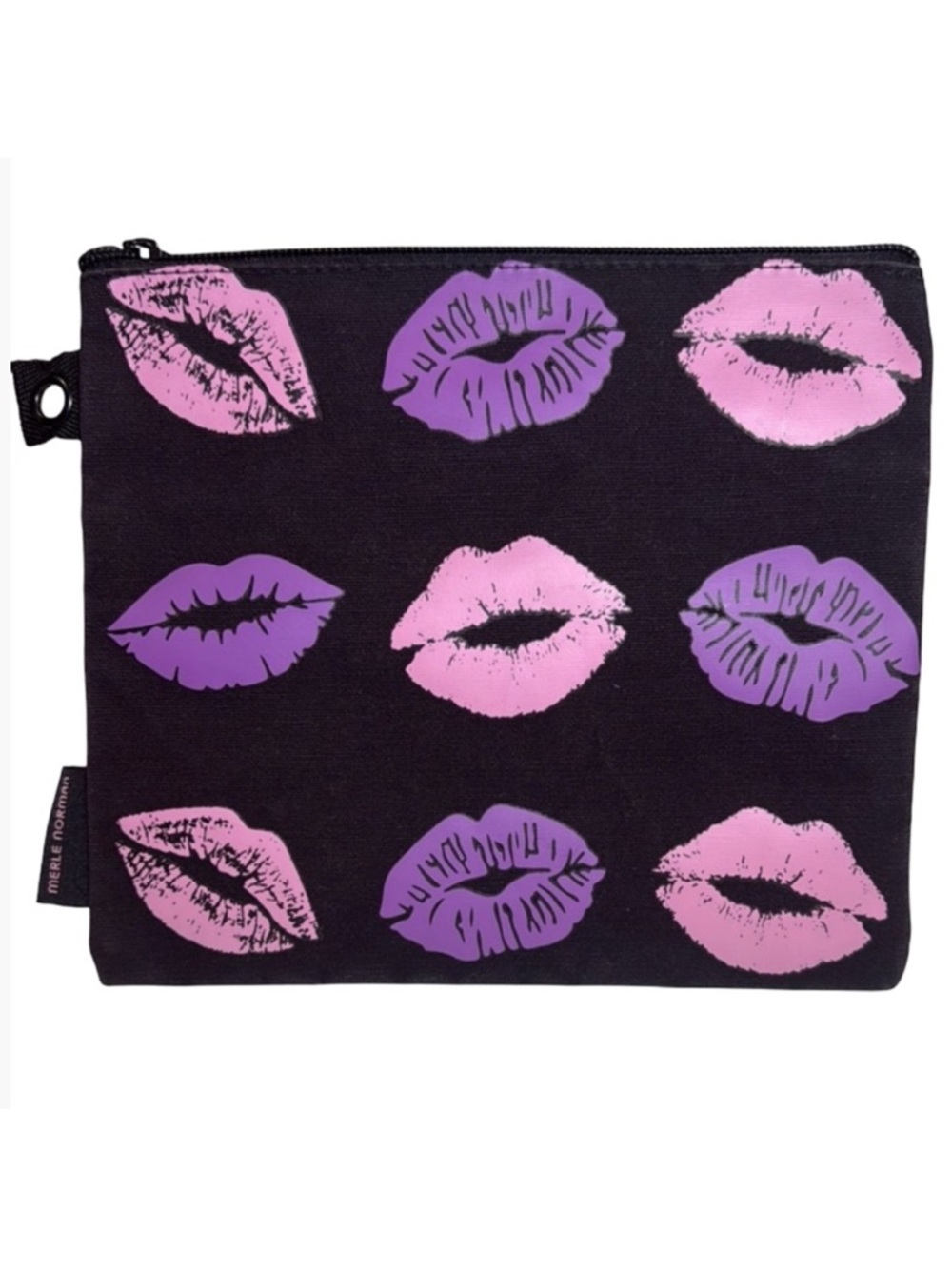 Merle Norman Blow Em A Kiss Black, Pink, Purple Lip Limited Edition Cosmetic Bag